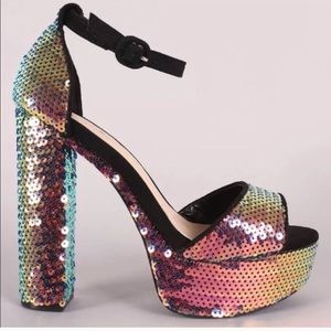 Qupid sequin platform heels!
